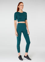 The Best Women's Gym Wear - jerf Naples Green Econyl Short Sleeve Crop Top - Jerf Sport UK