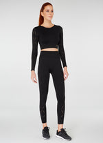 The Best Women's Gym Wear - jerf Naples Black Econyl Long Sleeve Crop Top - Jerf Sport UK