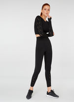 The Best Women's Gym Wear - jerf Naples Black Econyl Long Sleeve Crop Top - Jerf Sport UK