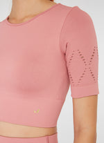 The Best Women's Gym Wear - jerf Naples Pink Econyl Short Sleeve Crop Top - Jerf Sport UK