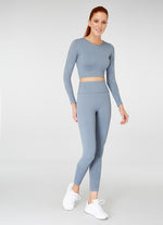 The Best Women's Gym Wear - jerf Naples Stone Econyl Long Sleeve Crop Top - Jerf Sport UK