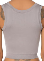 The Best Women's Gym Wear - Jerf Linden Grey Crop Top - Jerf Sport UK